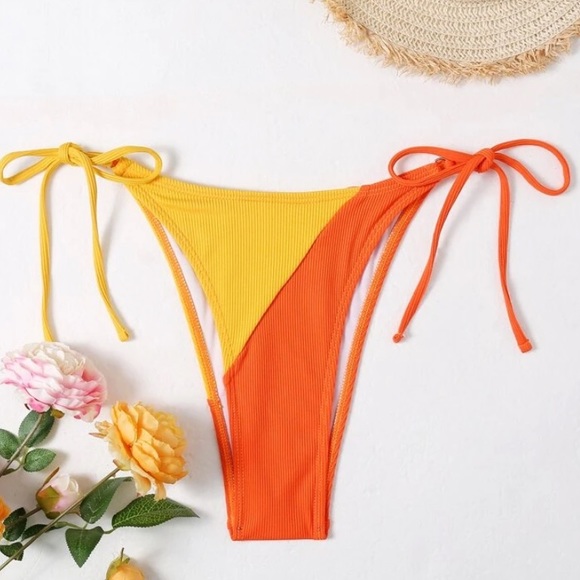 SHEIN Other - NEW| Color Block Rib Tie Side Bikini Bottom